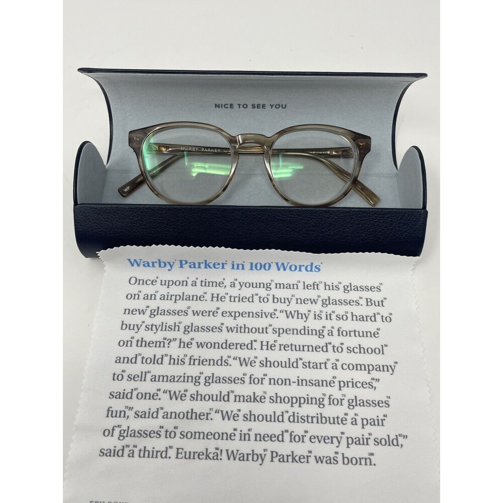 Warby Parker Percey N 207 47-18-140 Chestnut Crystal Eyeglass Frames Case Cloth